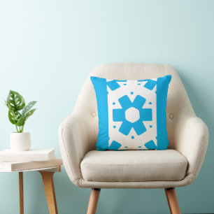 Cojín Decorativo Flor Decorativa Azul Cielo Minimalista