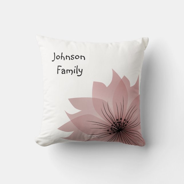 Cojín Decorativo Flor elegante rosa (Anverso)