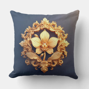Cojín Decorativo Flor elegante sobre fondo ornamentado