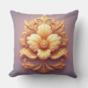 Cojín Decorativo Flor elegante sobre fondo ornamentado