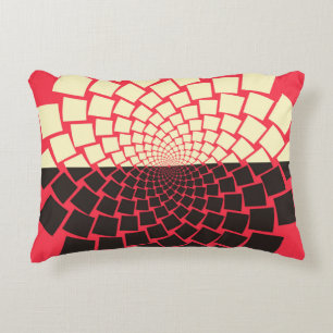 Cojín Decorativo Flor estilizada: marfil rojo negro