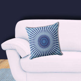 Cojín Decorativo Flor Estrella Azul Centrada Regular