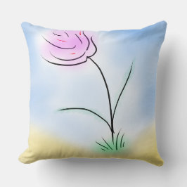 Cojín Decorativo Flor feliz estilizada en un día cálido y soleado