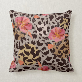 Cojín Decorativo Flor Floreciente En Piel Animal