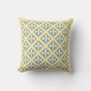 Cojín Decorativo Flor gris azul inverso