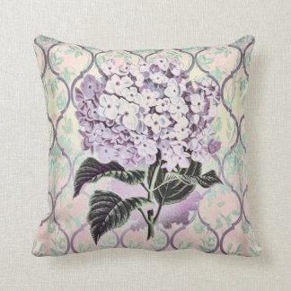 Cojín Decorativo Flor hidránica vintage con fondo de desplazamiento