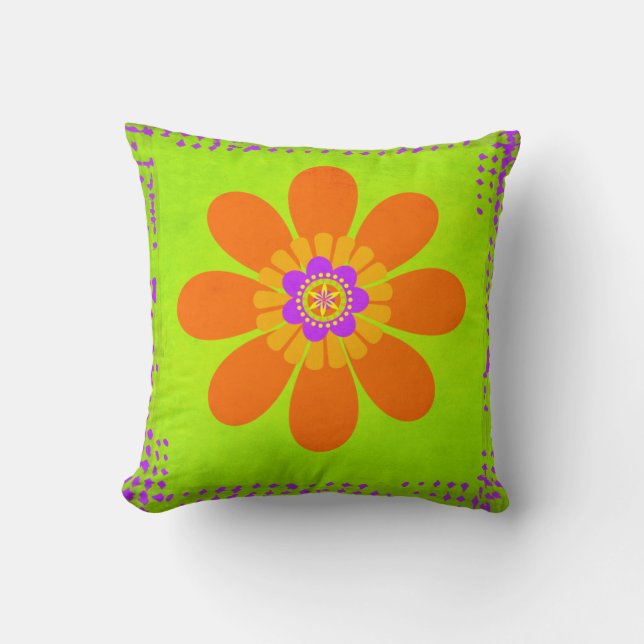 Cojín Decorativo Flor hippie (Anverso)