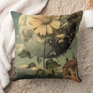 Cojín Decorativo Flor iluminada por luna y encanto vintage