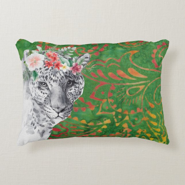 Cojín Decorativo Flor Leopard Jungle Batik (Anverso)
