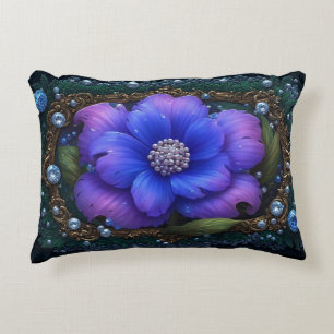 Cojín Decorativo Flor Lujosa con Marco Ornamentado