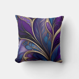 Cojín Decorativo Flor Majestuosa - Arte Abstracto de Tono Profundo