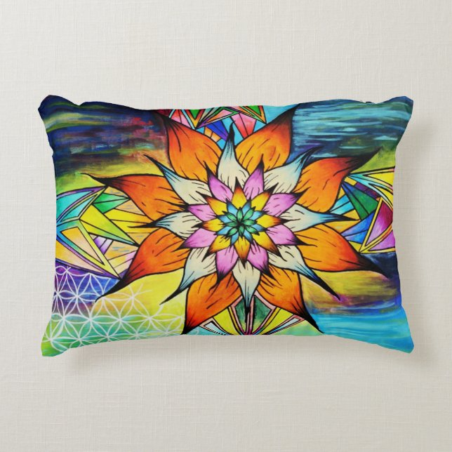 Cojín Decorativo Flor 🌸 Mandala Pillow (Anverso)