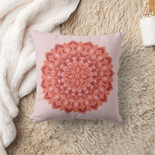 Cojín Decorativo Flor Mandala Rubor
