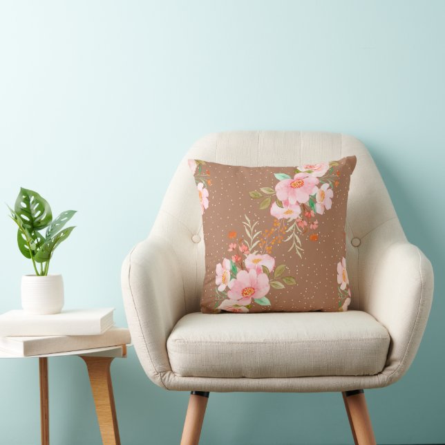 Cojín Decorativo Flor marrón (Silla)