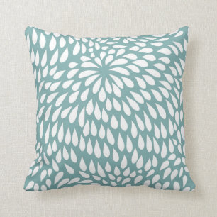 Cojín Decorativo Flor moderna de Paisley en vidrio y blanco del mar