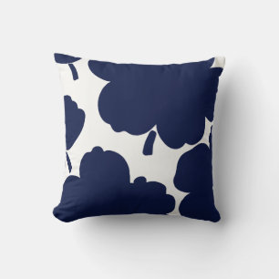Cojín Decorativo Flor Monocroma Azul Marino