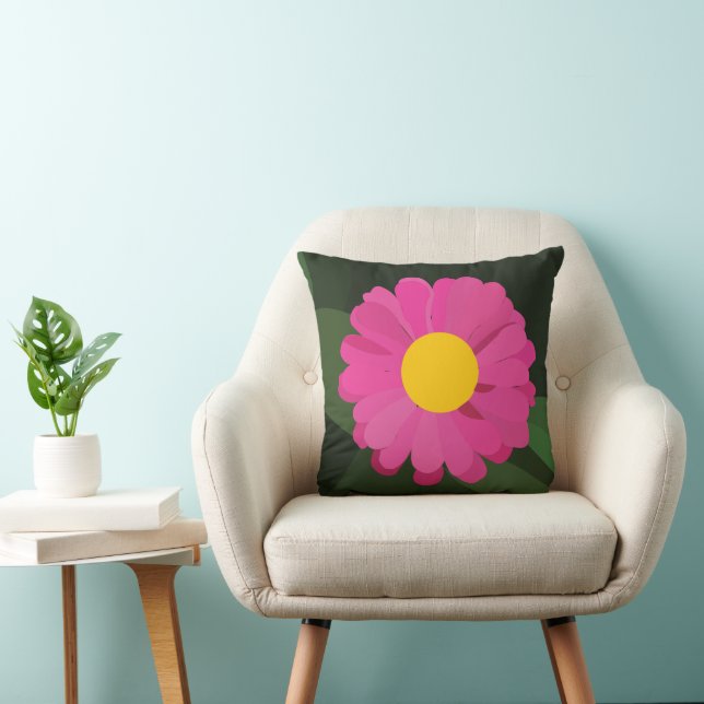 Cojín Decorativo Flor morada de zinnia (Silla)
