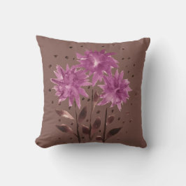 Cojín Decorativo Flor morada vintage marrón