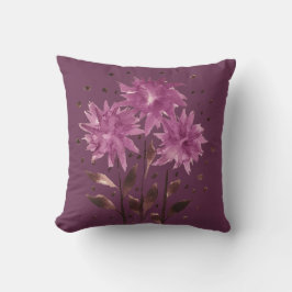 Cojín Decorativo Flor morada vintage marrón