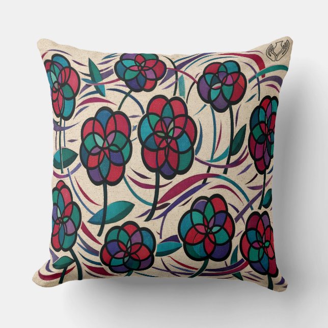 Cojín Decorativo Flor Mosaico (Anverso)