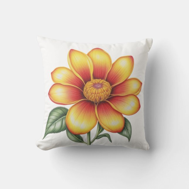 Cojín Decorativo Flor naranja (Anverso)