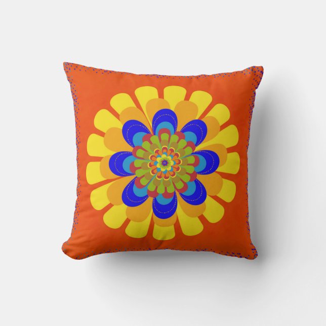 Cojín Decorativo Flor Naranja Bloom (Anverso)
