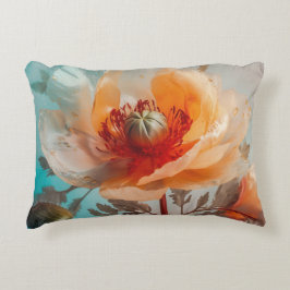 Cojín Decorativo Flor Naranja Delicada