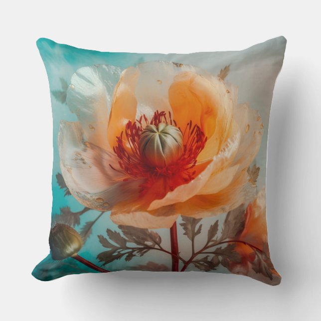 Cojín Decorativo Flor Naranja Delicada (Anverso)