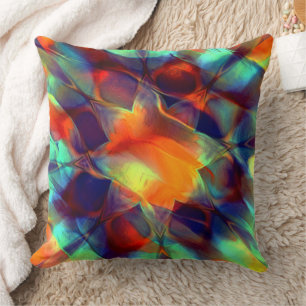 Cojín Decorativo Flor naranja intensa con textura digital pulida