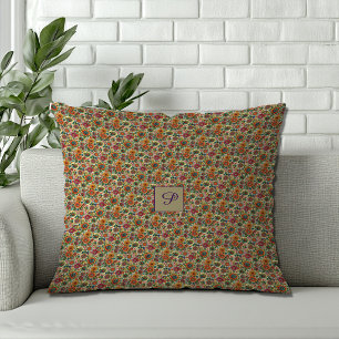 Cojín Decorativo Flor naranja morado cottagecore Nombre del patrón