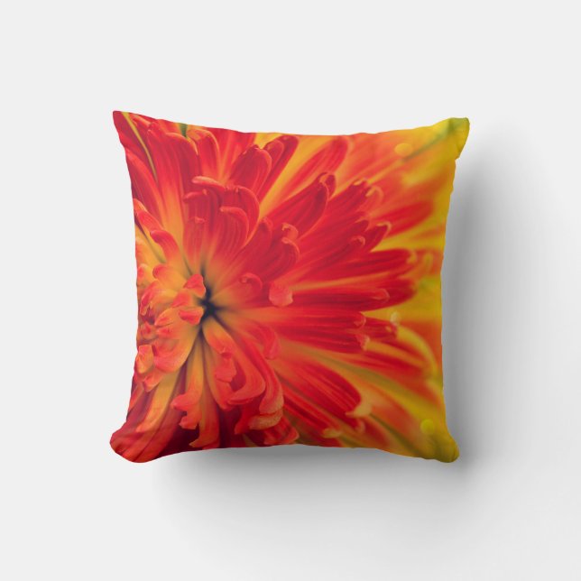 Cojín Decorativo Flor naranja-roja (Anverso)