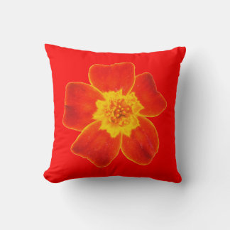 Cojín Decorativo Flor Naranja verde amarilla de doble cara y colori