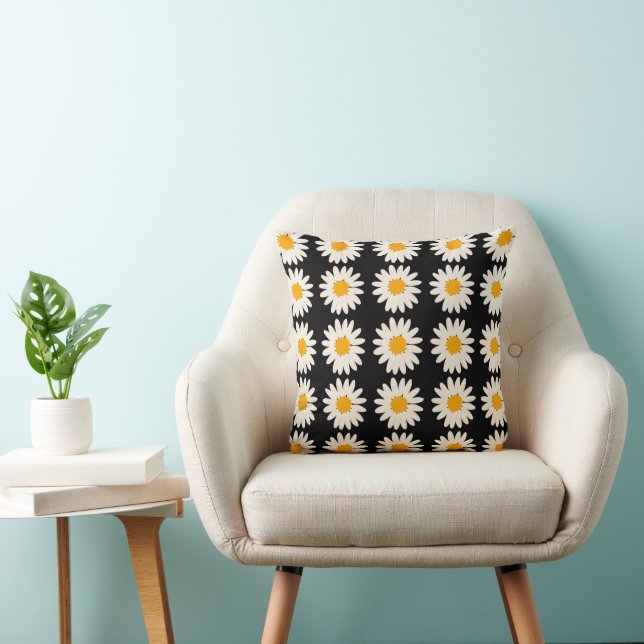 Cojín Decorativo Flor negra 16x16 (Silla)