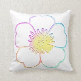 Cojín Decorativo Flor Painterly de la falsa acuarela en colores