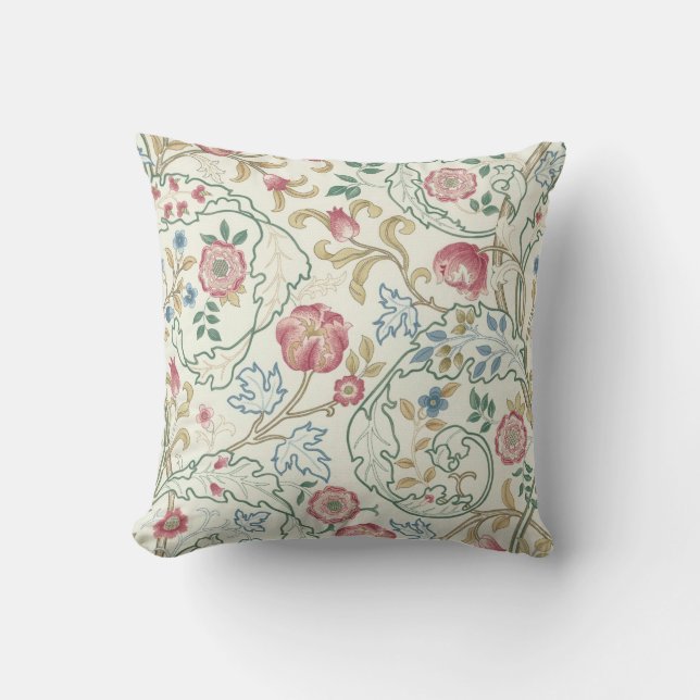 Cojín Decorativo Flor, patrón floral, William Morris (Anverso)
