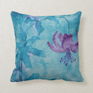 Cojín Decorativo Flor púrpura que se arrastra elegante de moda del