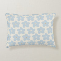 Flor Retro Azul Claro y Crema