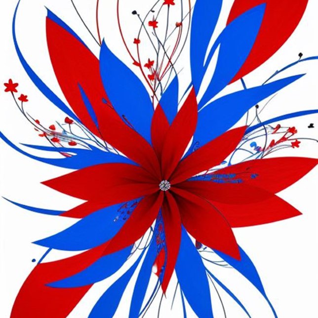 Cojín Decorativo Flor roja abstracta (Beautiful Abstract Flower Throw Pillow!)