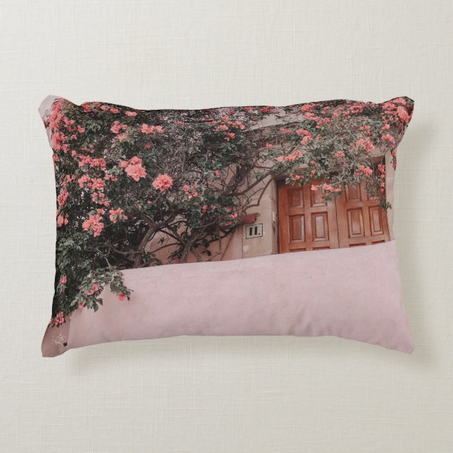 Cojín Decorativo Flor rosa de cáscara (Anverso)