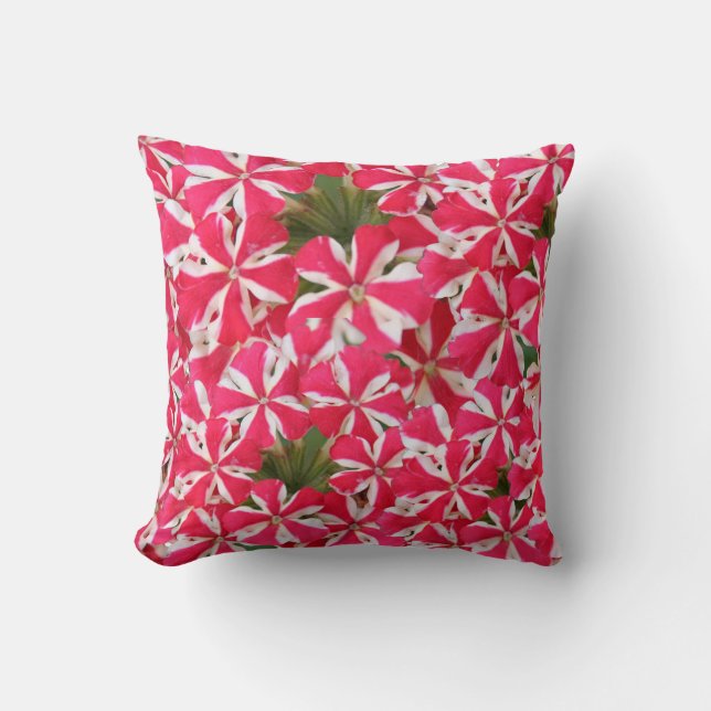 Cojín Decorativo flor rosa de menta blanca (Anverso)