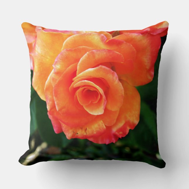 Cojín Decorativo flor rosa naranja (Anverso)