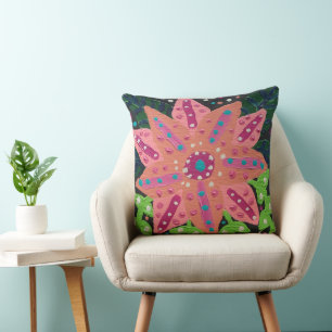 Cojín Decorativo Flor rosa negrita