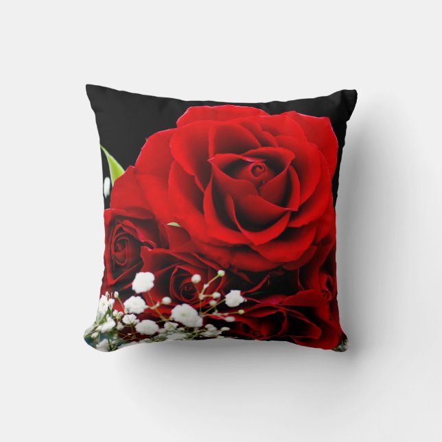 Cojín Decorativo Flor rosa roja Cushia (Anverso)
