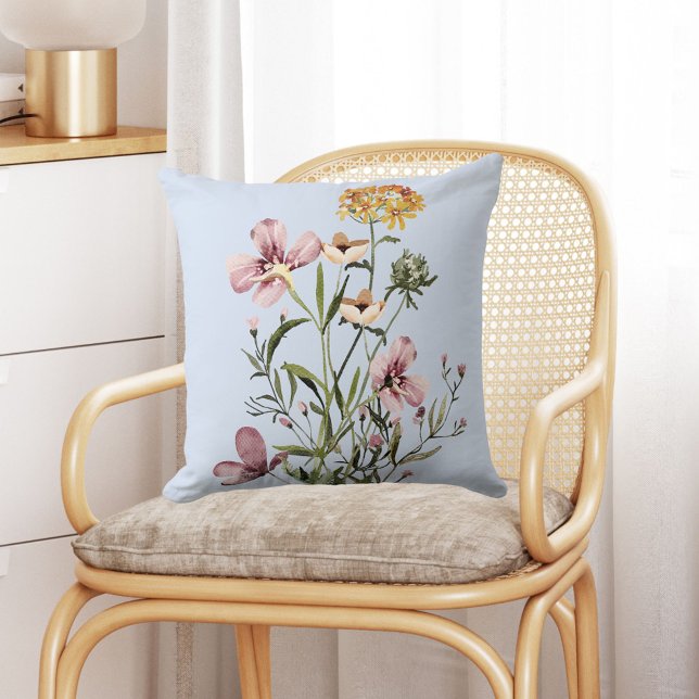 Cojín Decorativo Flor silvestre acuarela Bouquet #1 (In situ Boho interior)