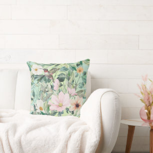 Cojín Decorativo Flor silvestre de color boho moderno