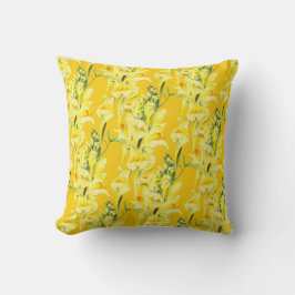 Cojín Decorativo Flor silvestre de Snapdragon amarillo fina arte fl