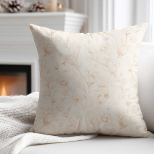 Cojín Decorativo Flor Silvestre Neutral Minimalista