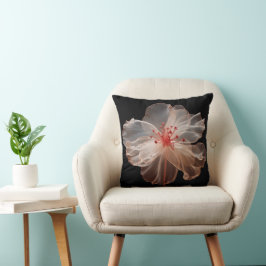 Cojín Decorativo Flor translúcida elegante sobre negro