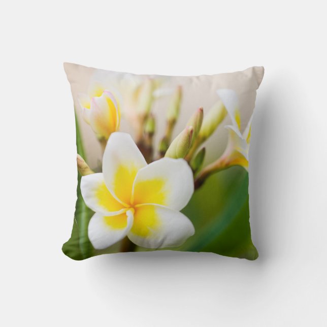 Cojín Decorativo Flor tropical blanca (Anverso)