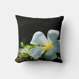 Cojín Decorativo Flor tropical blanca (frangipani) cerca de 2